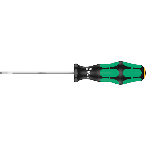 Wera Tools 5110004001 Slotted Screwdriver, 4 mm Tip, Round, 7-25/32" L, Plastic Handle