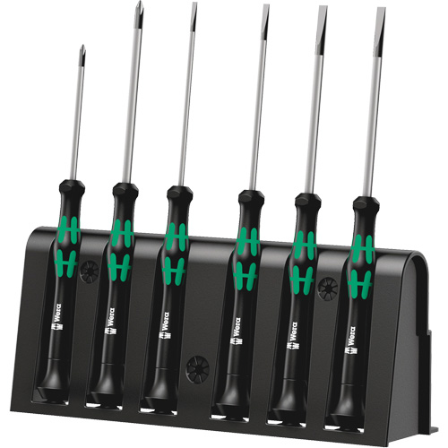 Wera Tools 5118152001 Micro Series Screwdriver Set with Rack, 6 Pcs.