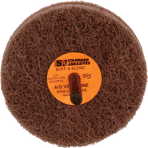 3M STA-880515 Meule de polissage et lissage Buff & Blend de 2 plis Standard Abrasives, 3" dia. x 2" la, Arbre 1/4", Oxyde d'aluminium