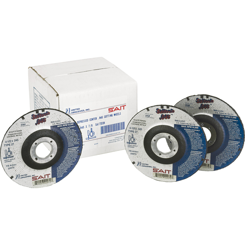 United Abrasives Inc. 22072 Meule &agrave; tronçonner, 4-1/2" x 0,045", Arbre de 7/8", Type 27, Oxyde d'aluminium/C&eacute;ramique, 13500 Tr/min