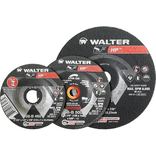 Walter Surface Technologies 08B312 HP Combo Depressed Center Combination Wheel, 3" x 1/8", 3/8" Arbor, Type 27