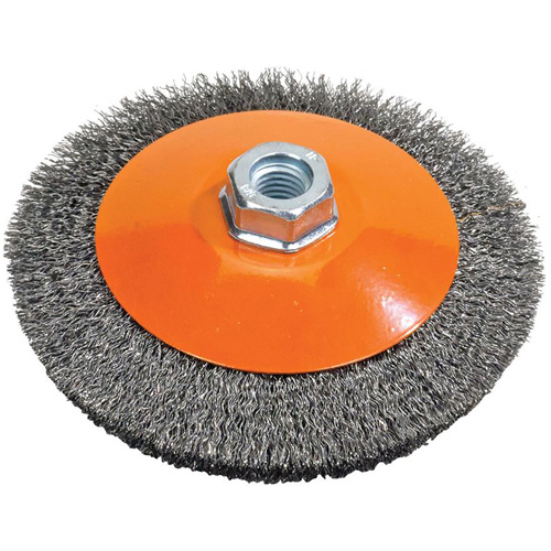 Walter Technologies Pour Surface 13H654 Meule soucoupe &agrave; fils cr&ecirc;p&eacute;s, 6" dia., Fils 0,012", Arbre 5/8"-11