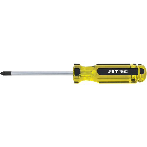 JET 720372 Phillips Jumbo Handle Screwdriver, #2, 4" L, Plastic/Steel/Aluminium/Wood/Cushion Grip/Magnetic/ESD-Safe Handle