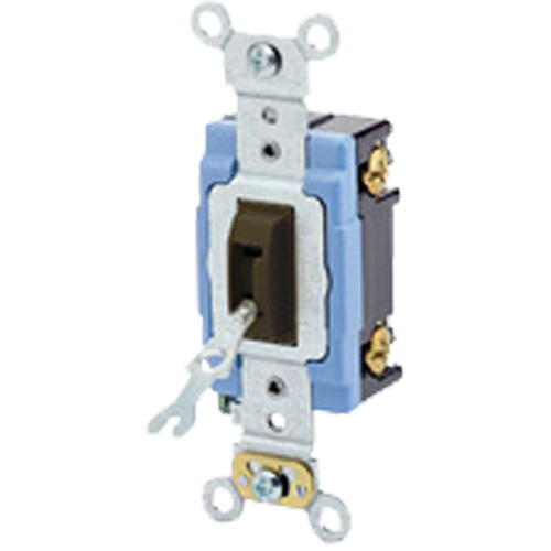 Leviton 1201-2L Interrupteur doux &agrave; borne arri&egrave;re & lat&eacute;rale, avec basculement unipolaire verrouillable