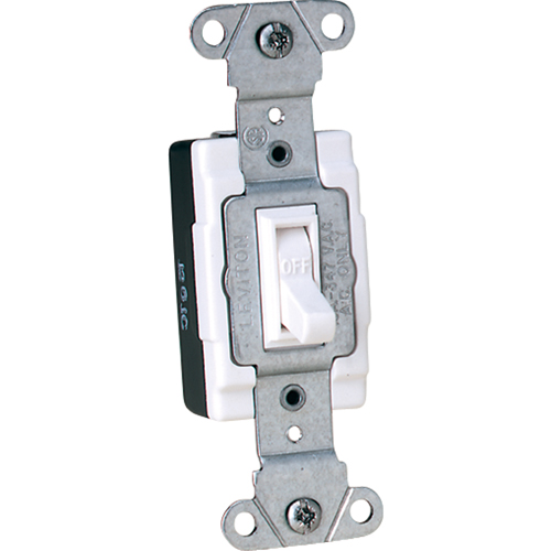 Leviton 18201-CW Back & Side-Wired Quiet Switches with Single-Pole Toggle