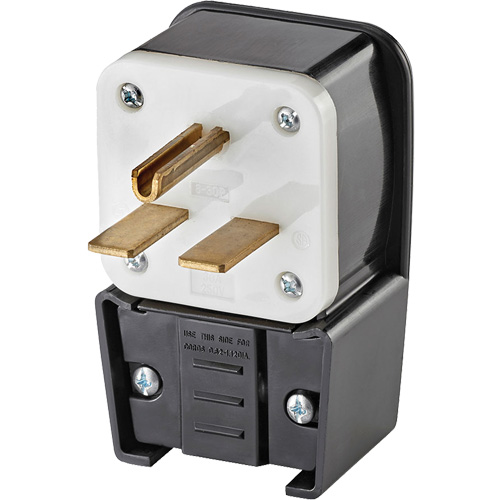 Leviton 9630-P Industrial Angled Grounding Extension Plug, Super Tough Nylon, 30 A