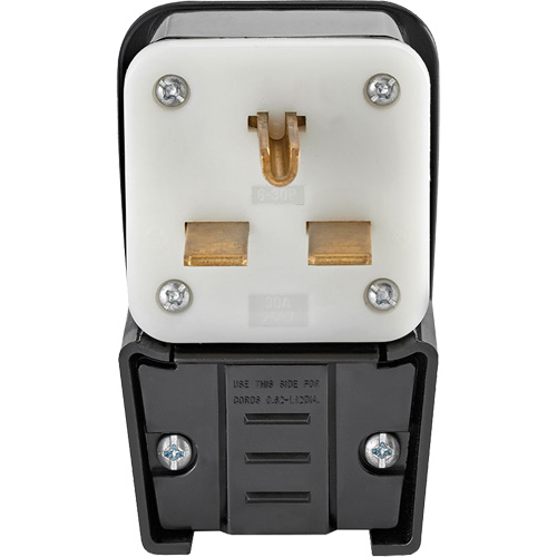 Leviton 9630-P Industrial Angled Grounding Extension Plug, Super Tough Nylon, 30 A