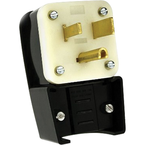 Leviton 9550-P Industrial Power Grounding Extension Plug, Super Tough Nylon, 50 A