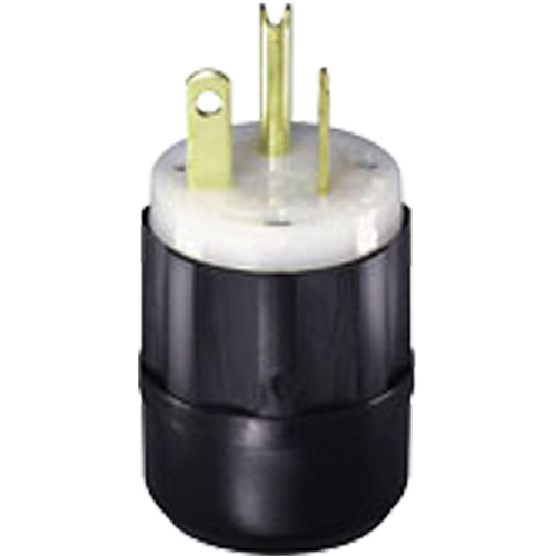 Leviton 53CM-66C 2-Pole 3-Wire Grounding Straight Blade Plug, Nylon, 20 A, 125 V