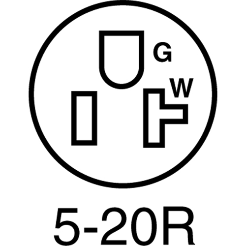 Leviton 53CM-69C 2-Pole 3-Wire Grounding Straight Blade Connector, 5-20P, Nylon