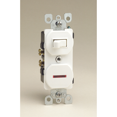 Leviton 5226-W Combination Single-Pole Switch & Neon Pilot Light
