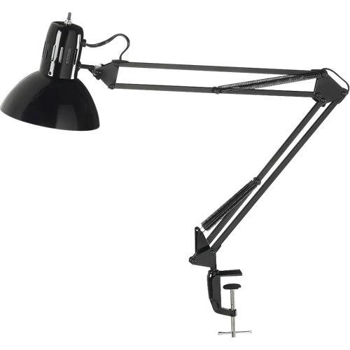 Dainolite Ltd DXL334-X-BK Swing Arm Clamp-On Desk Lamps, 100 W, Incandescent, C-Clamp, Black