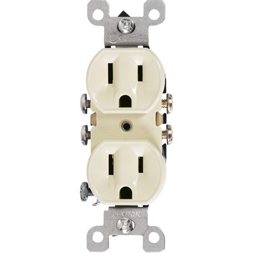Leviton 5320-ICP Prises Doubles &agrave; C&acirc;blage Lat&eacute;ral & Quickwire NEMA 5-1R