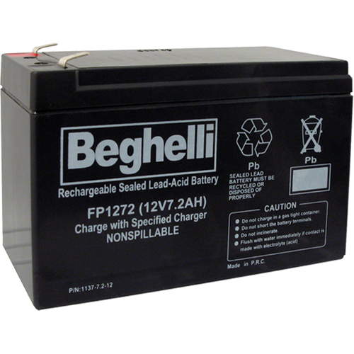 Beghelli BA-12-7.2BB Blocs-piles scell&eacute;s au plomb-acide, 12 V, 7,2 Ah