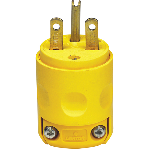 Leviton 615PV Commercial Grade Straight Blade Plug, Plastic, 15 A, 250 V