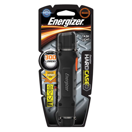 Energizer TUF2AAPE Hard Case&reg; Task Flashlight, LED, 300 Lumens, AA Batteries
