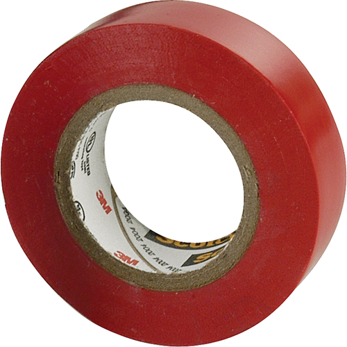 3M 35-3/4X66RD Scotch&reg; 35 Colour Coded Tape, 19 mm (3/4") x 20.1 m (66'), Red, 7 mils