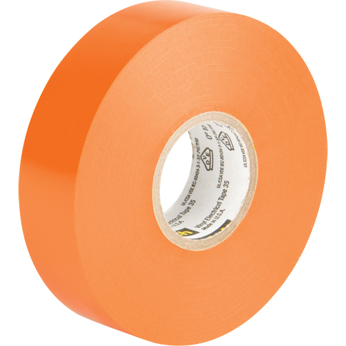 3M 35-3/4X66OR Rubans en vinyle pour codage en couleurs 35 Scotch, 19 mm (3/4") x 20,1 m (66'), Orange, 7 mils