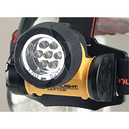 Streamlight 61052 Septor&reg; Headlamp Flashlight, LED, 120 Lumens, 3.5 Hrs. Run Time, AAA Batteries