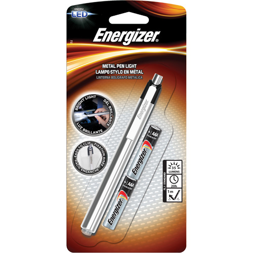 Energizer PLED23AEH Pen Light, LED, 35 Lumens, Aluminum Body, AAA Batteries, Included