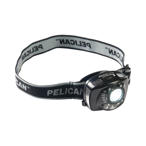 Pelican 027200-0101-110 2720 Headlamp, LED, 200 Lumens, 3 Hrs. Run Time, AAA Batteries