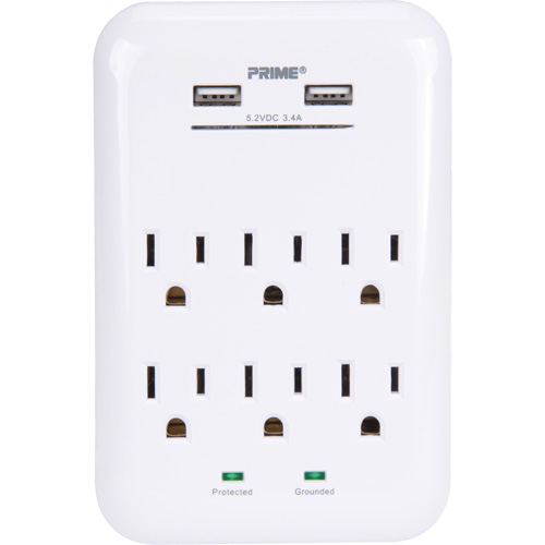 Prime PBUSB346S Chargeur USB Prime avec protection contre la surtension