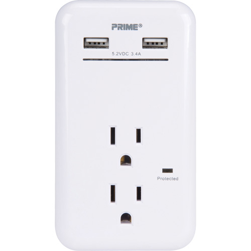 Prime PBUSB342S Prime&reg; USB Charger with Surge Protector
