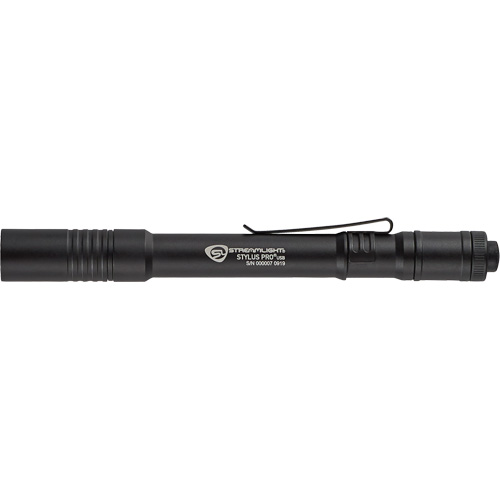 Streamlight 66134 Lampe de poche stylo USB Stylus Pro, DEL, 350 lumens, Corps en Aluminium, piles Rechargeable, Compris