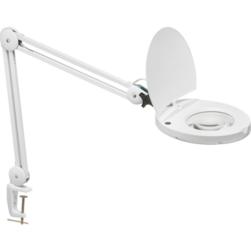 Dainolite Ltd DMLED10-A-WH LED Magnifier with A-Bracket, 3 Diopter, LED Light, 47" Arm, C-Clamp, White
