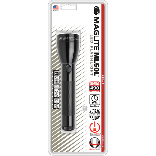 Maglite ML50L-S2016 Flashlight, LED, 490 Lumens, C Batteries