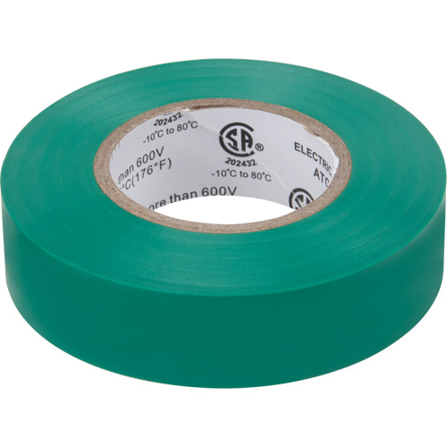 Outils Aurora XH384 Ruban isolant, 19 mm (3/4") x 18 m (60'), Vert, 7 mils