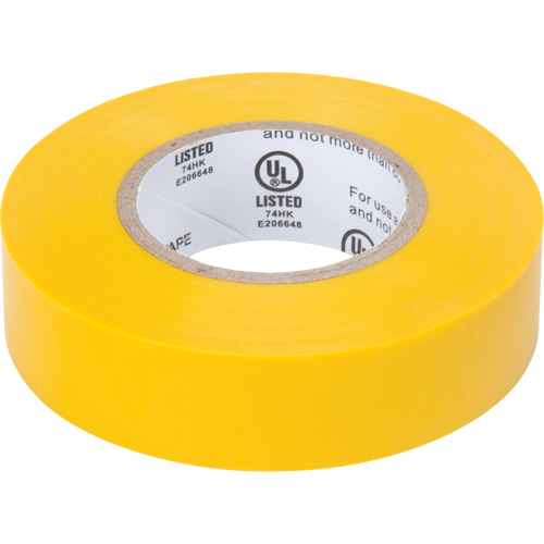Outils Aurora XH387 Ruban isolant, 19 mm (3/4") x 18 m (60'), Jaune, 7 mils