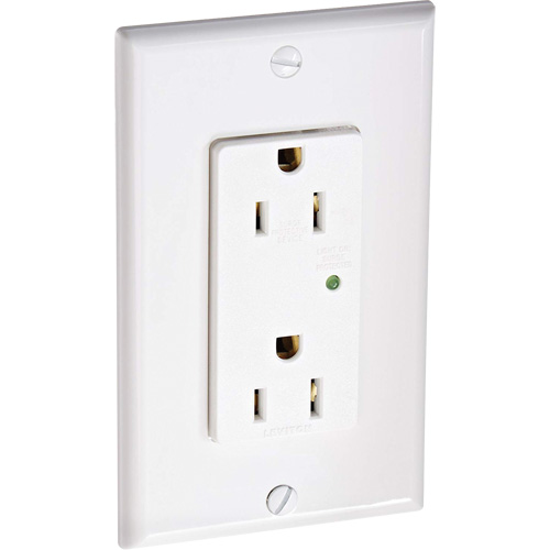 Leviton 5280-W Prise avec protection contre les surcharges Decora