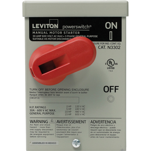 Leviton N3303-DS Contr&ocirc;leur manuel pour moteur