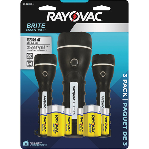 Rayovac BER2AA2D-B3TA Brite Essentials Flashlight Pack, LED, 40/26 Lumens, D/AA Batteries
