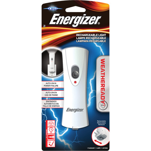 Energizer RCL1FN2WR Weatheready&reg; Flashlight, LED, 40 Lumens, Rechargeable Batteries