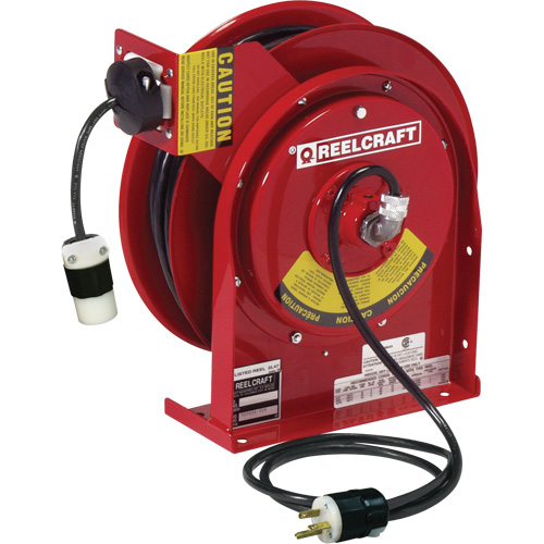 Reelcraft L 4545 123 3A Power Cord Reel, 45', SJEOOW, 12 Gauge, 20 A