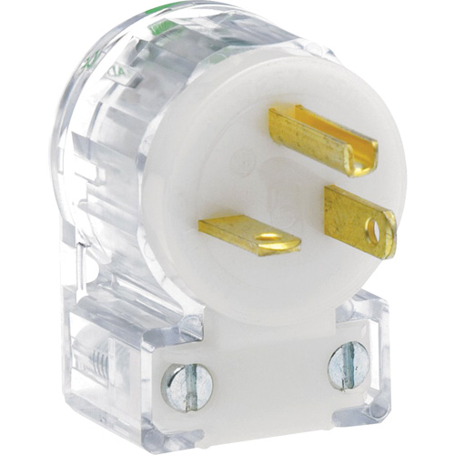 Leviton 8315-CAT Angled Hospital Grade Extension Plug, Nylon, 20 Amps, 125 V