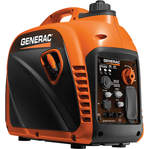 Generac 7117 GP2200i Portable Inverter Generator, 2200 W Surge, 1700 W Rated, 4.5 L Tank