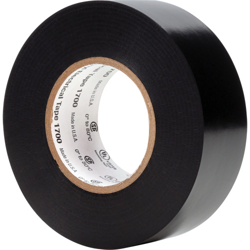 3M 1700-1X66 Temflex Vinyl Electrical Tape 1700, 25.4 mm (1") x 20.1 m (66'), Black, 7 mils