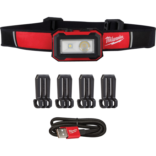 Milwaukee 2012R Lampe frontale magn&eacute;tique et lampe de travail, DEL, 450 lumens, 2,5 hres de fonctionnement, piles Rechargeable