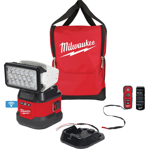 Milwaukee 2123-20 Ensemble d'&eacute;clairage orientable polyvalent &agrave; t&eacute;l&eacute;commande, DEL, 4250 lumens