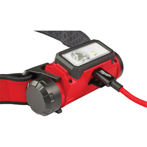 Milwaukee 2163-21 Lampe frontale pour casque de s&eacute;curit&eacute; USB REDLITHIUM, DEL, 600 lumens, 5 hres de fonctionnement, piles Rechargeable