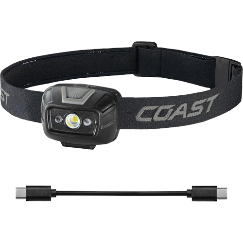 Coast 30798 FL20R Dual Colour Wide Angle Flood Headlamp, LED, 520 Lumens, 2.5 Hrs. Run Time, Rechargeable Batteries