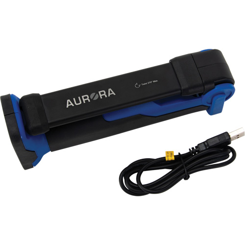 Outils Aurora XJ566 Baladeuse pliante/torsad&eacute;e, Magn&eacute;tique, Rechargeable, 350 lumens