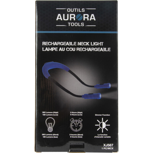 Aurora Tools XJ567 Work Light, Neck Light, Rechargeable, 300 Lumens