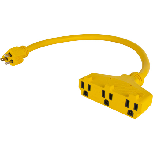 Outils Aurora XJ627 Adaptateur de rallonge d'alimentation, Ext&eacute;rieur, STOW, AWG 12/3, 15 A, 3 prise(s), 2'