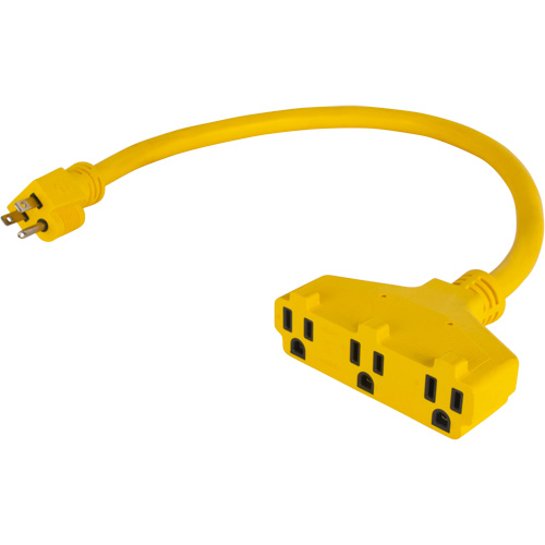 Outils Aurora XJ627 Adaptateur de rallonge d'alimentation, Ext&eacute;rieur, STOW, AWG 12/3, 15 A, 3 prise(s), 2'