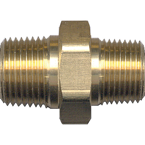 Fairview Fittings 122-BA Reducing Hex Nipple, Brass, 1/4" x 1/8", NPT x NPT