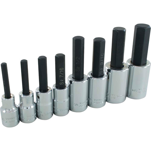 Gray Tools DW24LS Hex Head SAE Socket Set, Hex, 1/2" Drive, 8 Pcs
